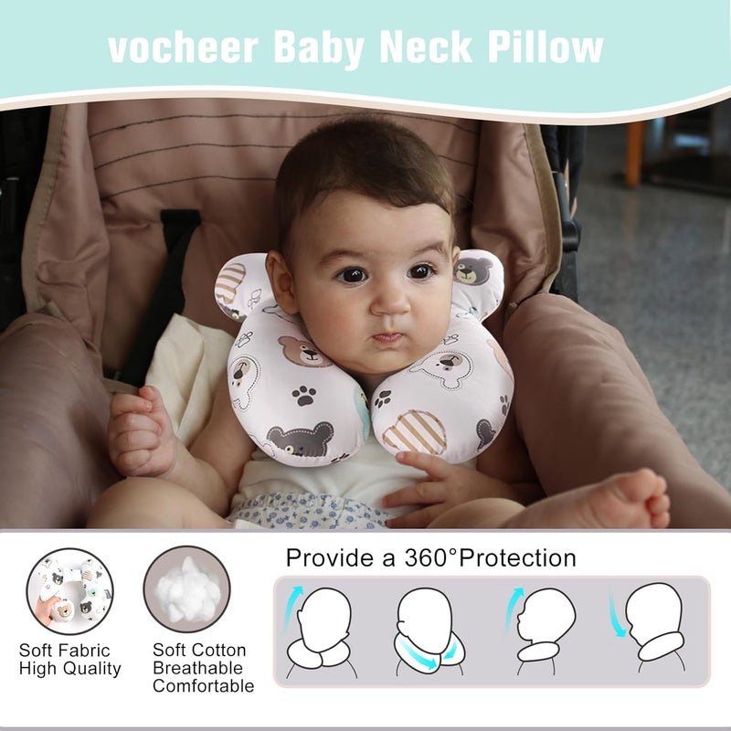 vocheer Baby Travel Pillow - Bear Design - Image 3